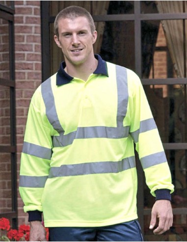 YOK-HVJ310-Hi-Vis Long Sleeve Polo